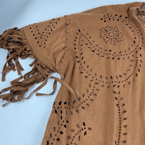 Xhilaration Cardigan Womens XS/S Brown Fringe Open Front - Picture 6 of 10